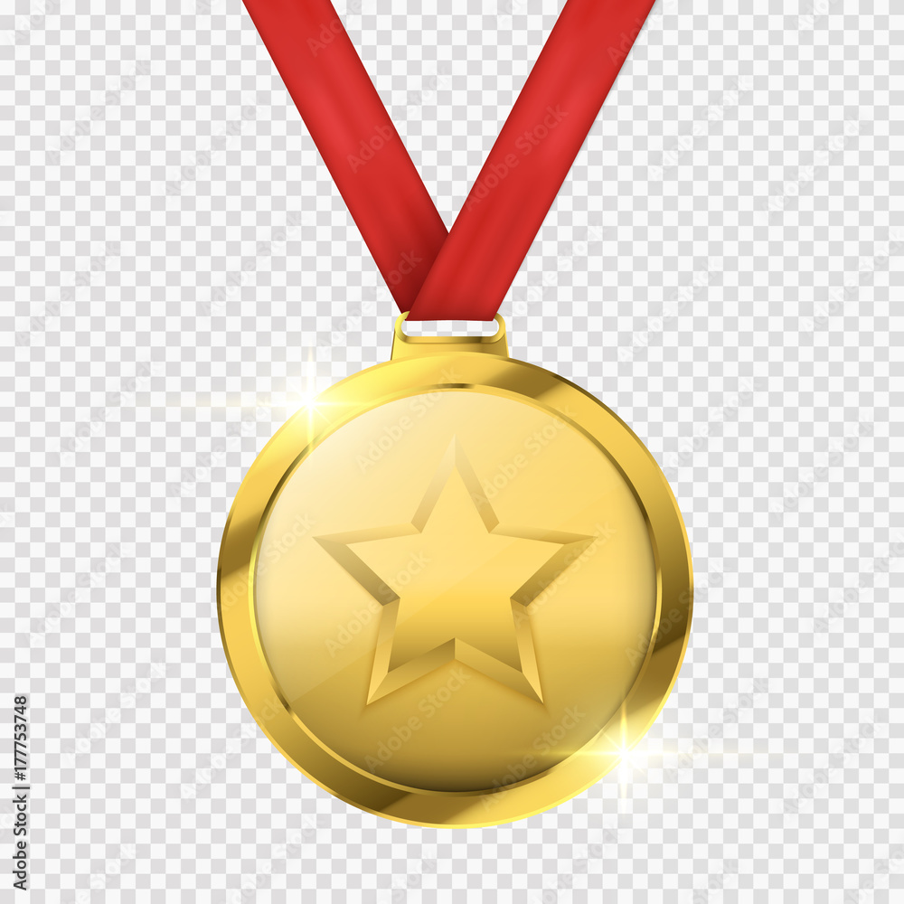 Canvas Prints Winner concept. Blank golden medal isolated on white. Vector illustration