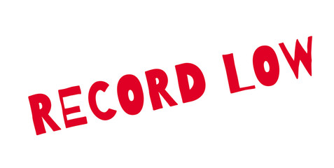 Record Low rubber stamp. Grunge design with dust scratches. Effects can be easily removed for a clean, crisp look. Color is easily changed.