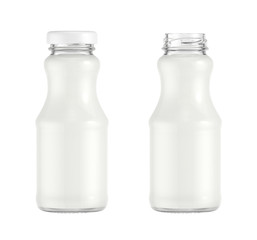 Bottle of milk isolated on white background, 3D rendering