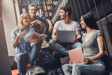 Students in library