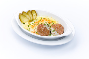 cutlet with mashed potato