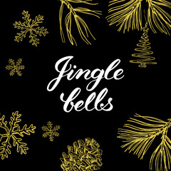 Jingle bells! Hand drawn graphic elements and lettering.