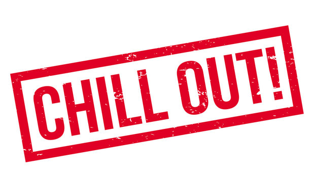 Chill Out rubber stamp. Grunge design with dust scratches. Effects can be easily removed for a clean, crisp look. Color is easily changed.