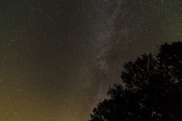Sternenhimmel und Milchstraße im Sommer, Bayern, Deutschland