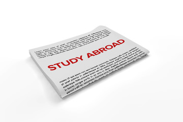 Study Abroad on Newspaper background