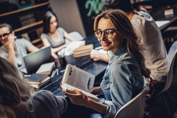 Students in library