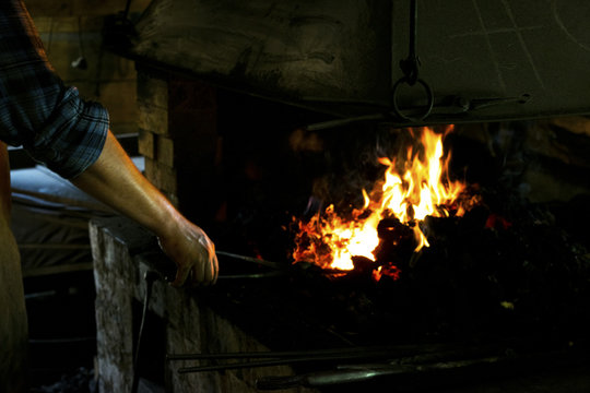Blacksmith shop's hot fire