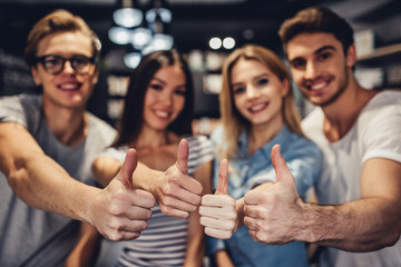 Students in library