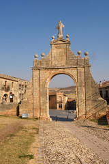 Fototapeta na wymiar Entrance of Santa Maria la Mayor, Sasamon, Spain