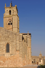 Fototapeta na wymiar Santa Maria la Real church and entrance, Sasamon, Burgos province, Castilla y Leon, Spain