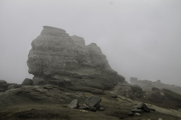 Sphinx Rock in a misty atmosphere