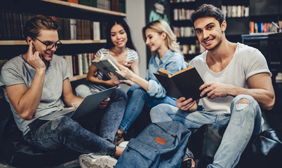Students in library