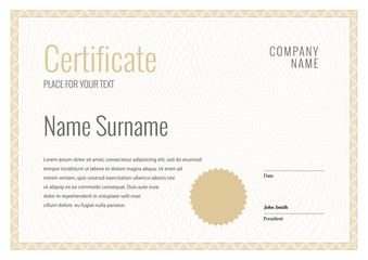 Certificate. Template diploma currency border. - obrazy, fototapety, plakaty