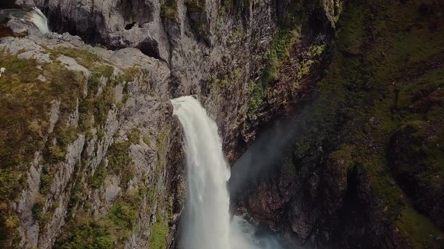 M&aring;nafossen, Maan waterfall - Aerial shot