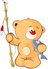  Illustration of a Stuffed Toy Bear Cub. Cartoon Character 