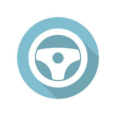 Steering wheel flat design icon vector