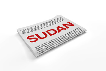Sudan on Newspaper background