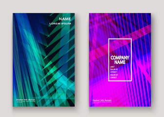 Modern technology striped abstract covers design blue purple. Neon lines background frame. Trendy geometric template vector illustration for Cover Report Catalog Brochure Flyer Poster Banner Card