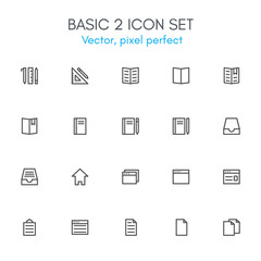 Basic 2 theme line icon set.