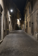 Fototapeta na wymiar Corinaldo (Marches, Italy) at evening