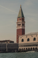 Il leone alato, secolare simbolo di Venezia sul Campanile di San Marco