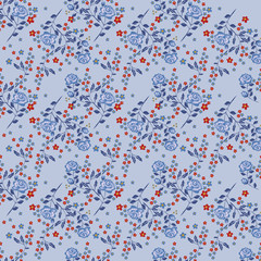 薔薇の花　シームレスパターン