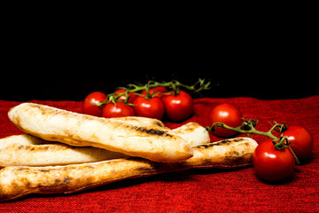 French baguette bread on table