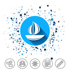 Sail boat icon. Ship sign.