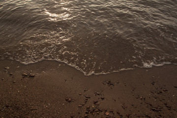 Sand beach with evening light.