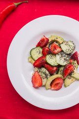 Salad with strawberries