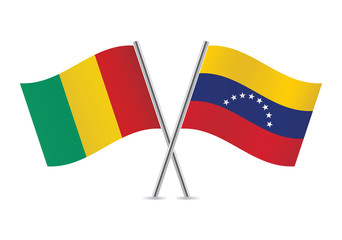 Guinea and Venezuela flags.Vector illustration.