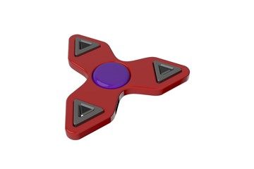Hand fidget spinner. Isolated on white background. 3D rendering illustration.