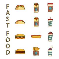 ast Food icons set.