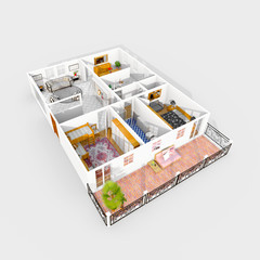 3d furnished home apartment