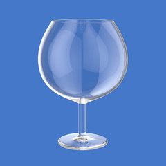 wineglass 3d render blue background
