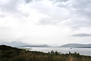 Cloudy sky and sea in Scotland