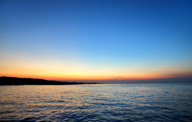  Beautiful sunrise on the sea