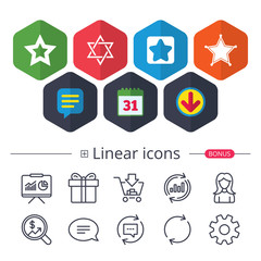 Star of David icons. Symbol of Israel.