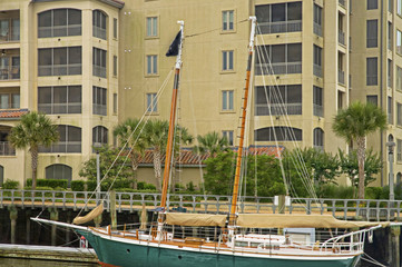 Sailboat Berthed at a Condominium