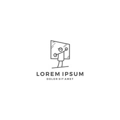 glass worker window logo vector template