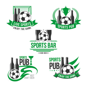 Vector icons for soccer or football sports bar