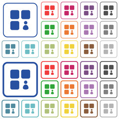 Component owner outlined flat color icons