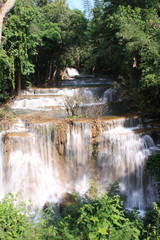 Huai Mae Khamin Waterfall is located in Kanchanaburi, Thailand.
