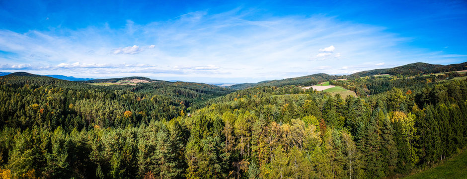 panorama landscape of bucklige welt in lower austria - bucklige welt