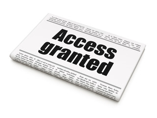 Privacy concept: newspaper headline Access Granted