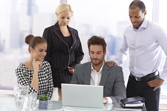 Young businesspeople at a meeting 