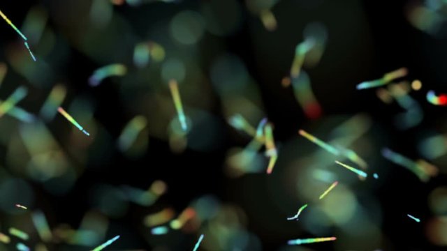 fascinating movements of particles in space. background. organic movements. depth of field.