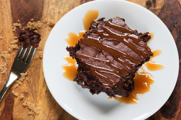 Chocolate Brownie with Caramel Drizzle