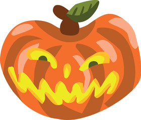 Pumpkin Halloween Sticker Vintage Decoration