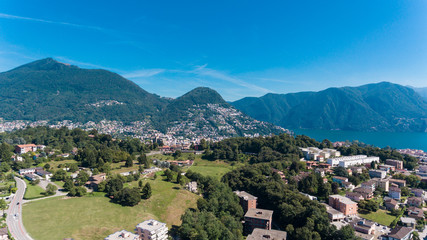 Fototapeta na wymiar panorama of Lugano in Ticino